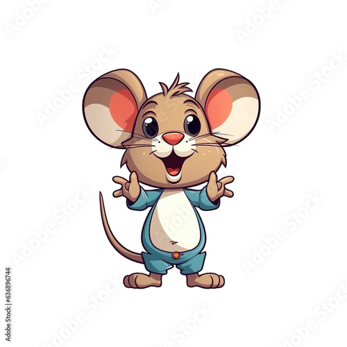 cute cartoon mouse charactrer isolated illustration photo