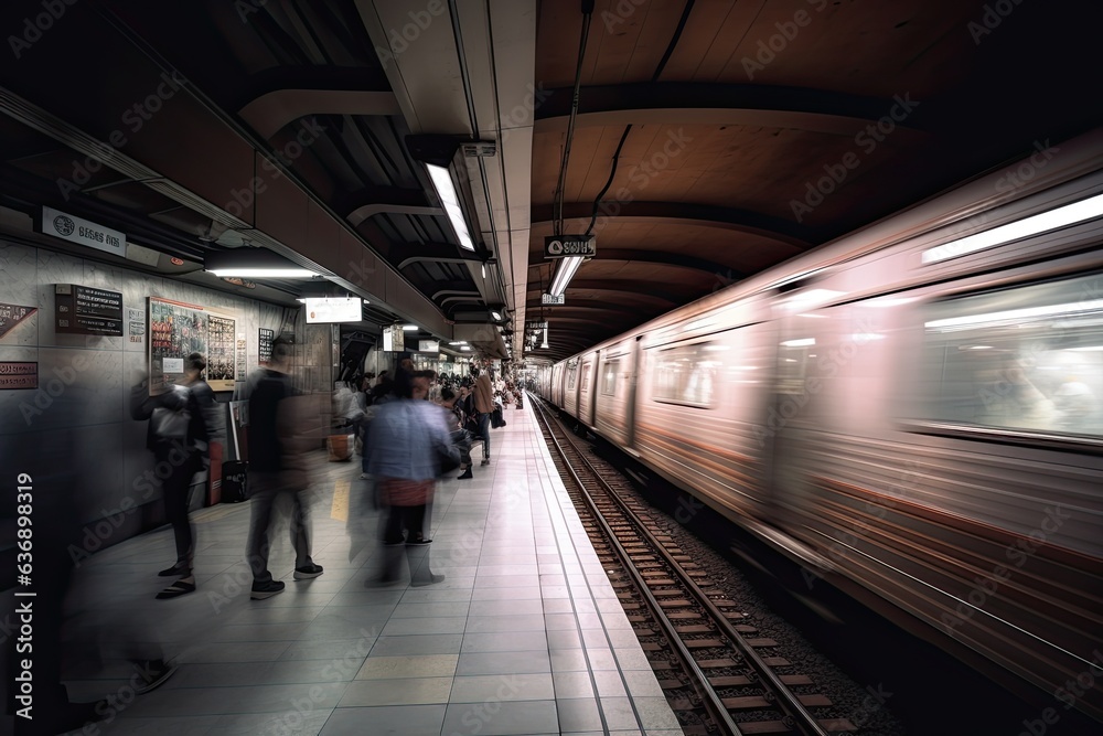 subway station with crown of people