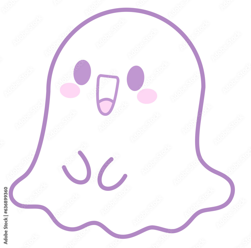 Cute kawaii ghost pastel halloween cartoon Cute kawaii ghost pastel halloween cartoon