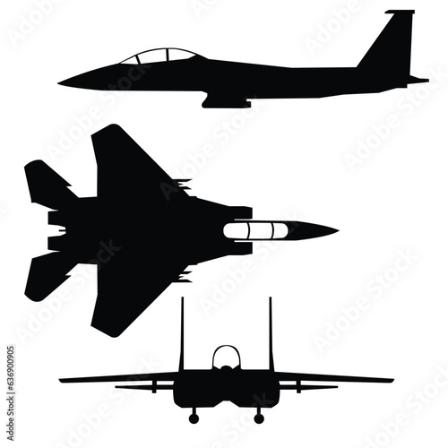 F15 eagle jet fighter icon set
