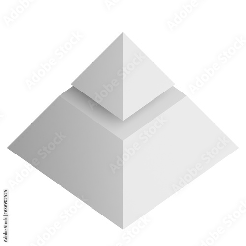 Abstract three-dimensional pyramid design element. 3d infographic presentation pyramid icon.