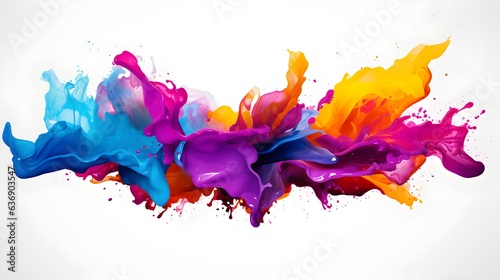 Multicolor Splash on a white Background. Artistic Color Explosion 
