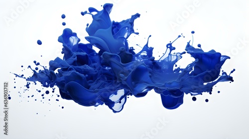 Navy Color Splash on a white Background. Artistic Color Explosion

