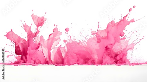 Pink Color Splash on a white Background. Artistic Color Explosion 