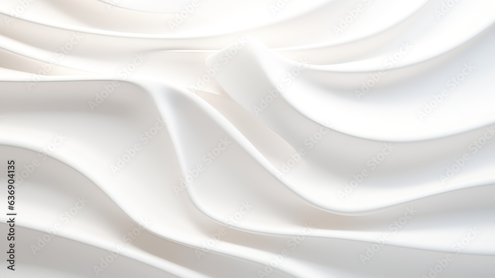 Obraz premium White waves background or wallpaper. Soft lights website design. AI generated.