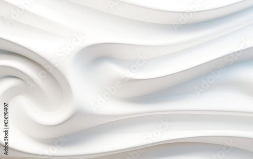 White waves background or wallpaper. Soft lights website design. AI generated.