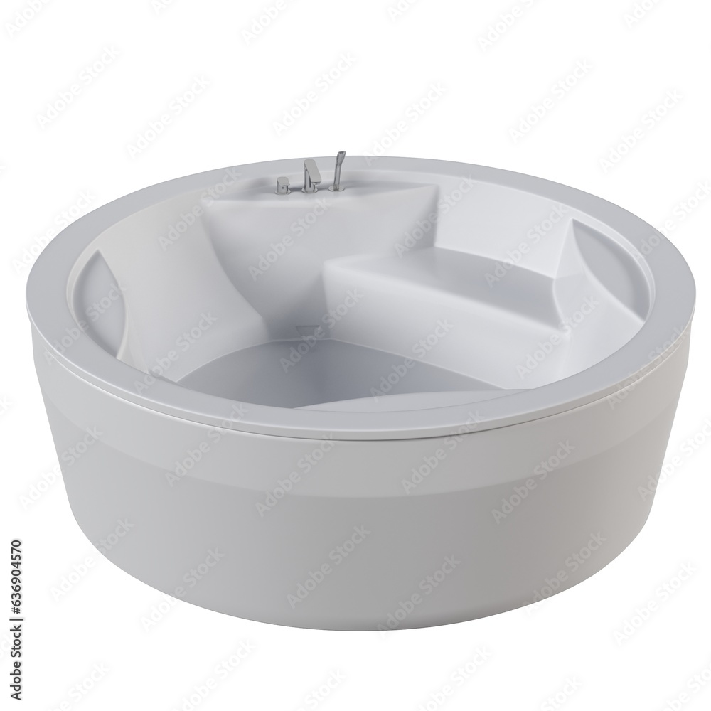 bathtub isolated on a white background, 3D illustration, and a CG render bathtub isolated on a white background, 3D illustration, and a CG render