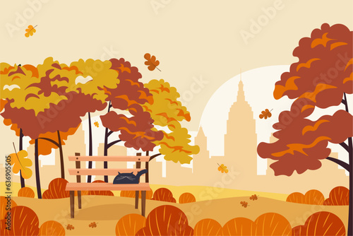 Autumn park background design website, card