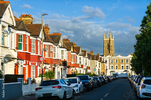 Typical English houses in Tooting, South London, England
