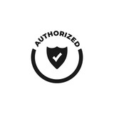 Authorized icon or Authorized dealer label vector isolated in flat style. Best Authorized icon for service design element. Authorized dealer label vector for reliable service design.