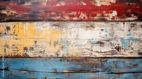 Texture of vintage wooden boards with different color. Generative AI