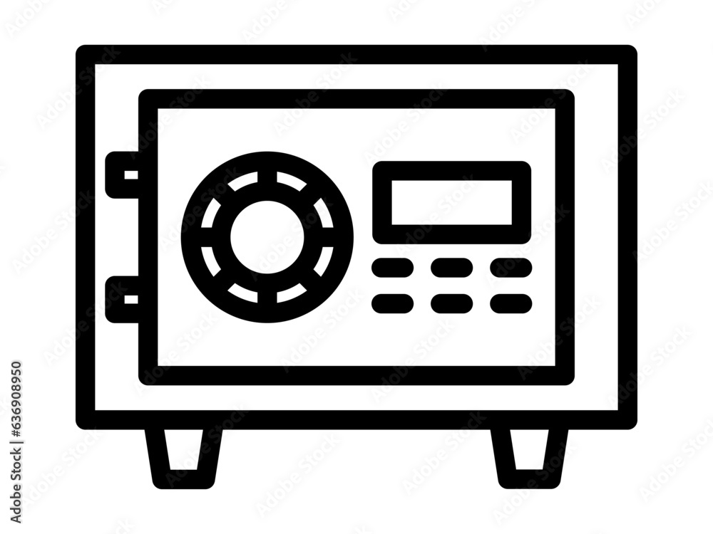 Vector bank safe icon. Line business icon of safe vault finance. Bank locker outline. Sign of steel safe. Editable stroke. Vector bank safe icon. Line business icon of safe vault finance. Bank locker outline. Sign of steel safe. Editable stroke.