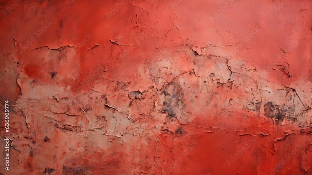 Obraz premium Close Up of a plaster Wall in red Colors. Antique Background 