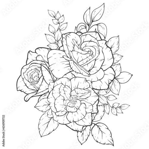outline flower bouqet arrangement decoration
