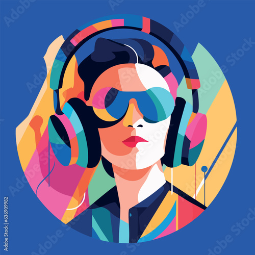 dj con cuffie, astratto 04