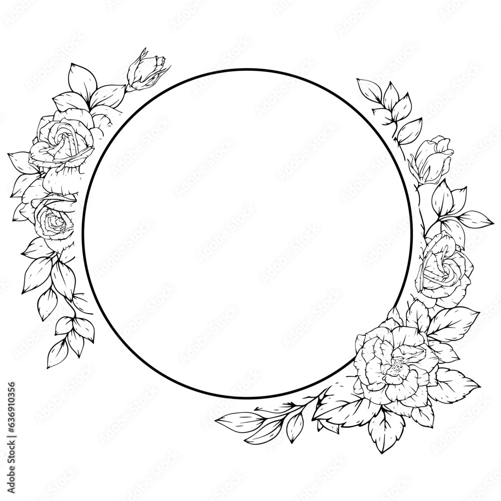 outline flower frame border decoration outline flower frame border decoration
