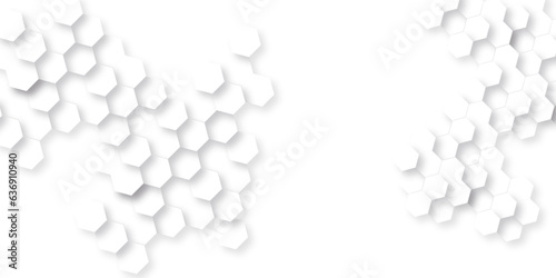 Abstract background with hexagons honeycomb technology texture. Hexagonal shape 3d structure light seamless geometric background. Surface polygon pattern with digital hexagon and futuristic business.