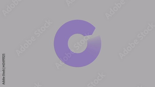 Loading process animation on grey background.	