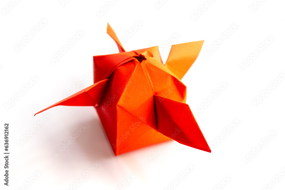origami waterbomb on a white background. diy. paper craft. origami waterbomb on a white background. diy. paper craft.