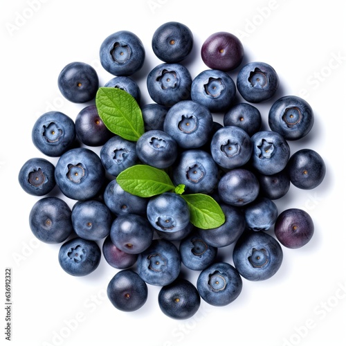 Nature juicy delights. Summer sweet treasures. Berrylicious bliss. Ripe blueberries for health on white background isolated © Thares2020