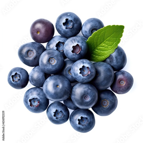 Nature juicy delights. Summer sweet treasures. Berrylicious bliss. Ripe blueberries for health on white background isolated