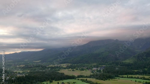 Dawn with a view of Zakopane, Poland