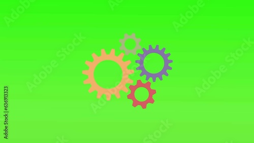  Loading process animation on green screen.