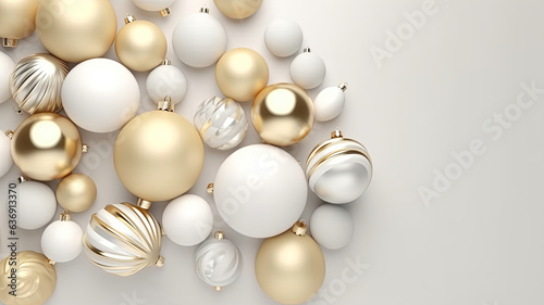 New Year Christmas golden red ornaments background