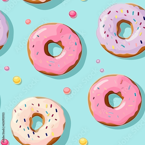 seamless pattern with colorful donuts