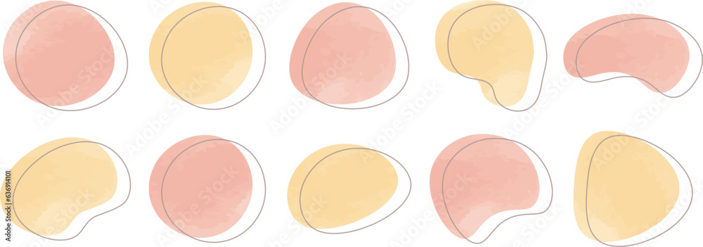水彩のかわいい抽象的なゆるゆるフレーム Set of cute abstract shapes.Vector loose frame. vector water frame set. 水彩のかわいい抽象的なゆるゆるフレーム Set of cute abstract shapes.Vector loose frame. vector water frame set.