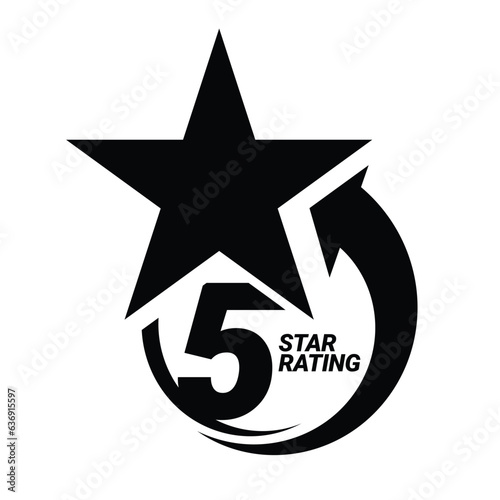 5 star rating. Five star Symbol or emblem. vector illustration