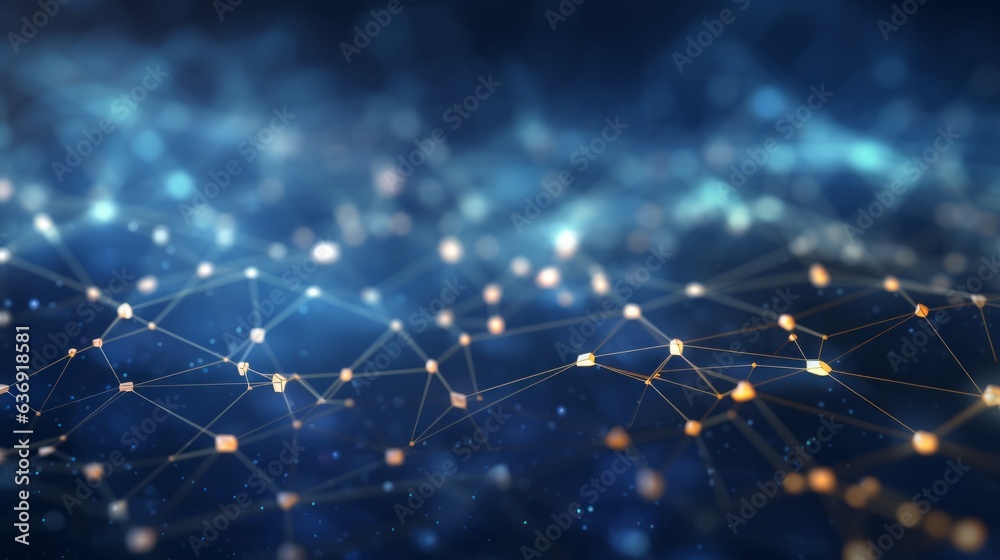 Background of abstract blue and black background with geometric lines and dots Background of abstract blue and black background with geometric lines and dots