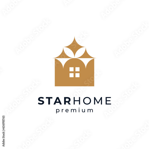 house and star for orphanage, social center and school logo design