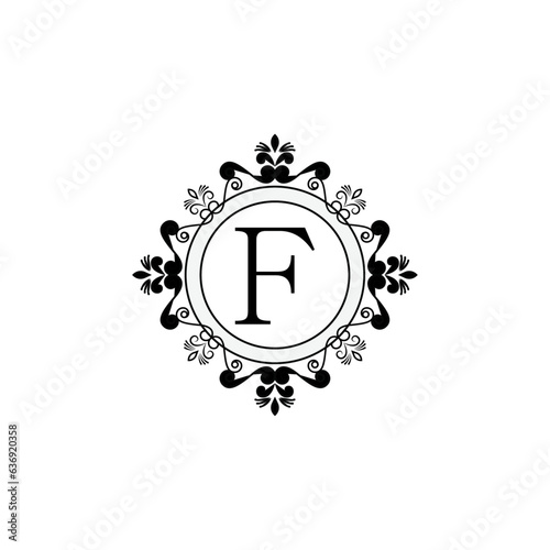 Elegant flower design logo Alphabet F