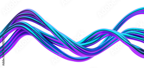 Abstract curved lines, 3d render
