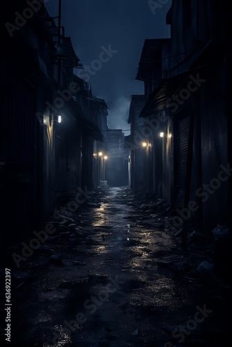 creepy alley in the night