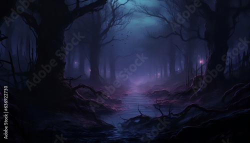 night in the fantasy woods