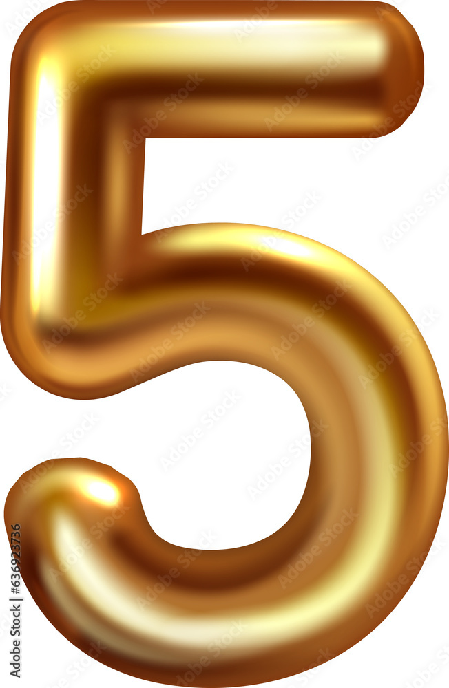Golden metallic number five Golden metallic number five