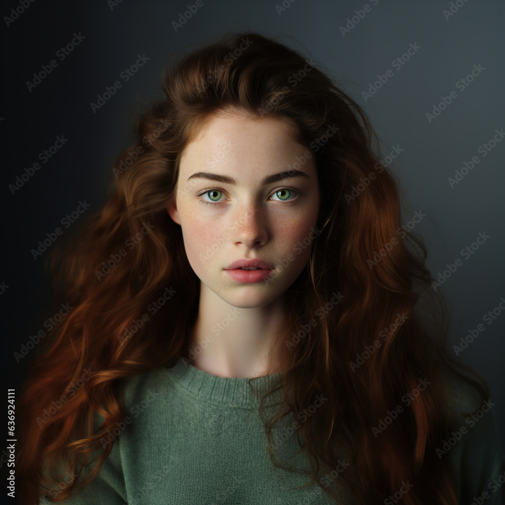 Naklejka premium Celtic Elegance: Teen of Irish Origin Portrait
