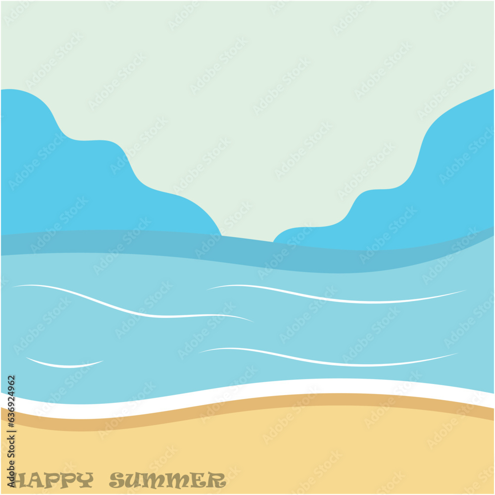 Obraz premium hello summer background vector and illustration
