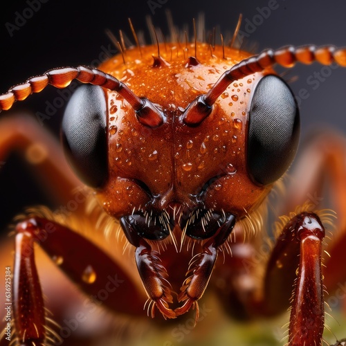 Extreme close up shot of an insect photograph red ant © Pixel Palette