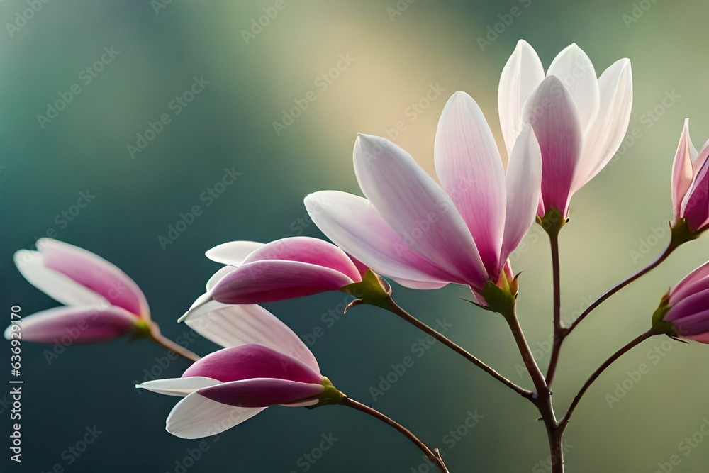 Fototapeta premium Magnolia flower on natural background