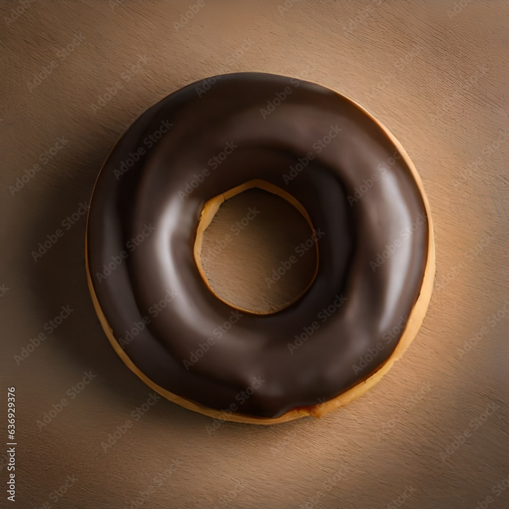 AI-generated chocolate donut on a neutral background