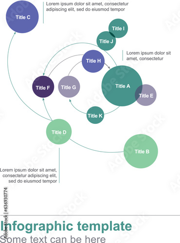 Vector pie chart template with arrows in the form of stylish infographics. Suitable for any industry