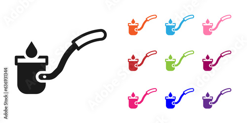 Black Sauna ladle icon isolated on white background. Set icons colorful. Vector