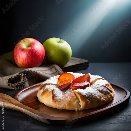 apple pie with apples photo