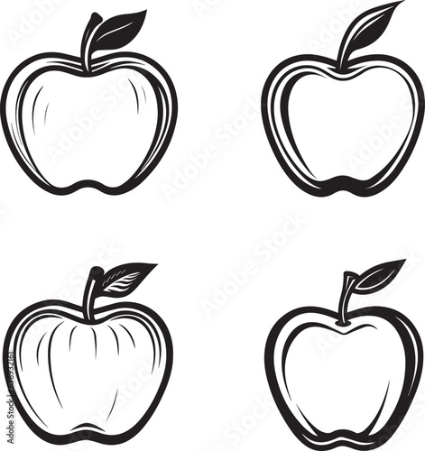 apple logo style icon silhouettes pack