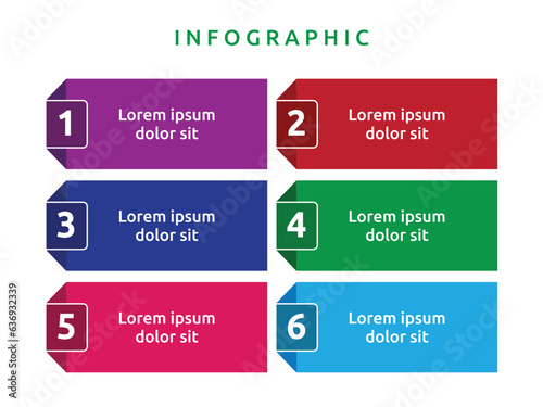 Vector blank business diagram infographics template element design chart step by step
