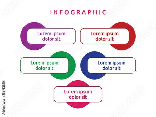 Vector blank business diagram infographics template element design chart step by step