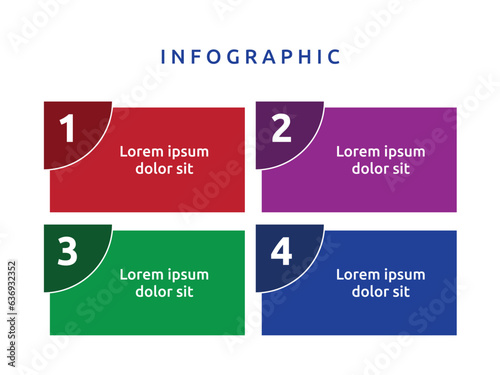 Vector blank business diagram infographics template element design chart step by step